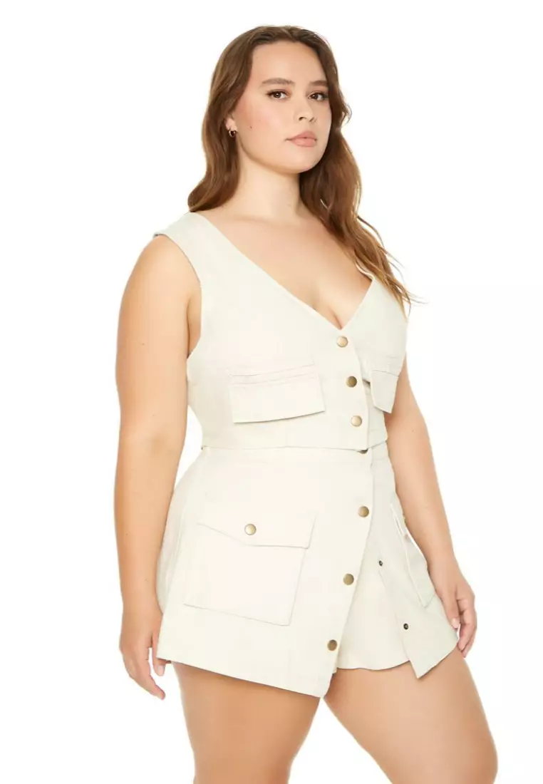 Plus size cargo vest top