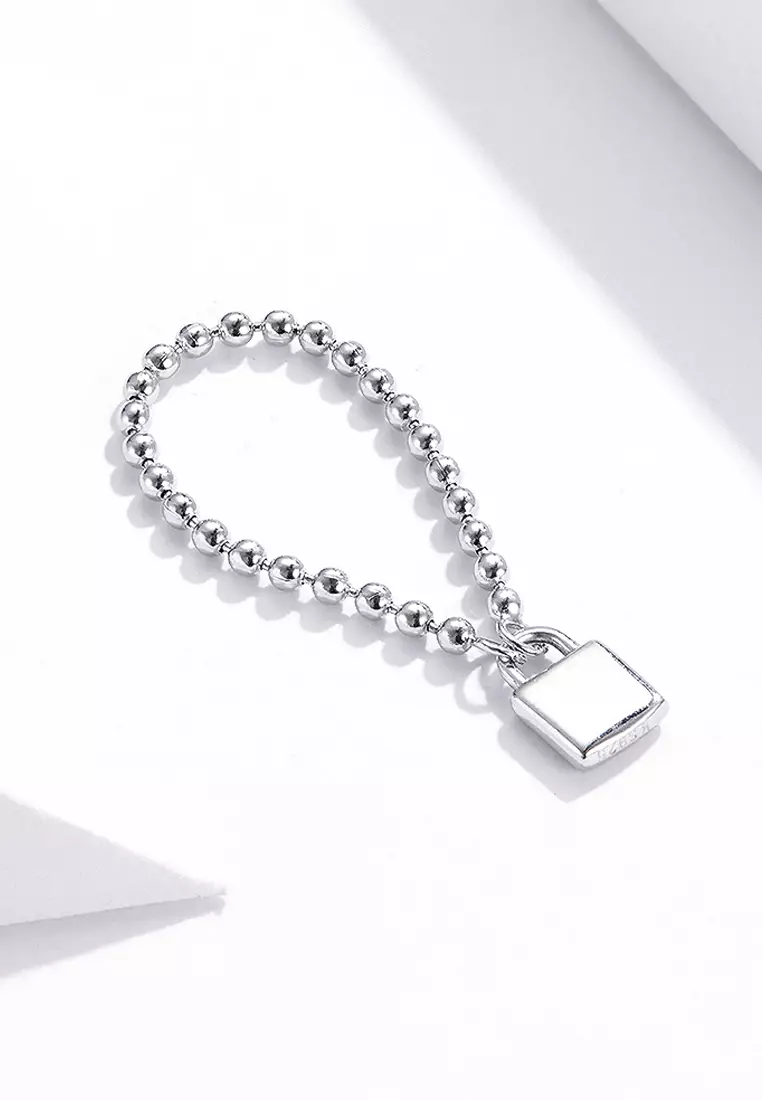 Buy 925 Signature 925 SIGNATURE Solid 925 Sterling Silver Padlock Ball