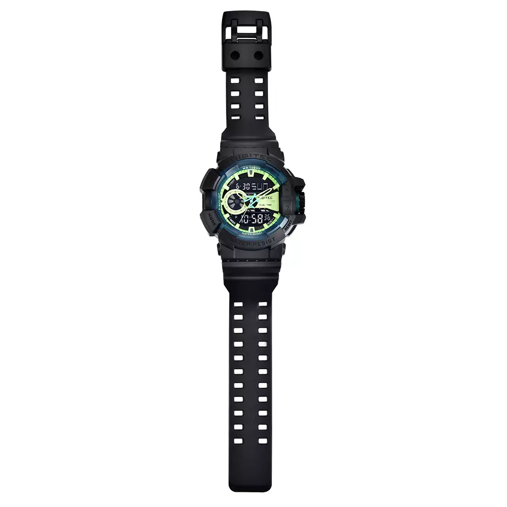 DIGITEC Jam Tangan Digital Sport Pria DA-2080T - PU STRAP BK-4B Full Black