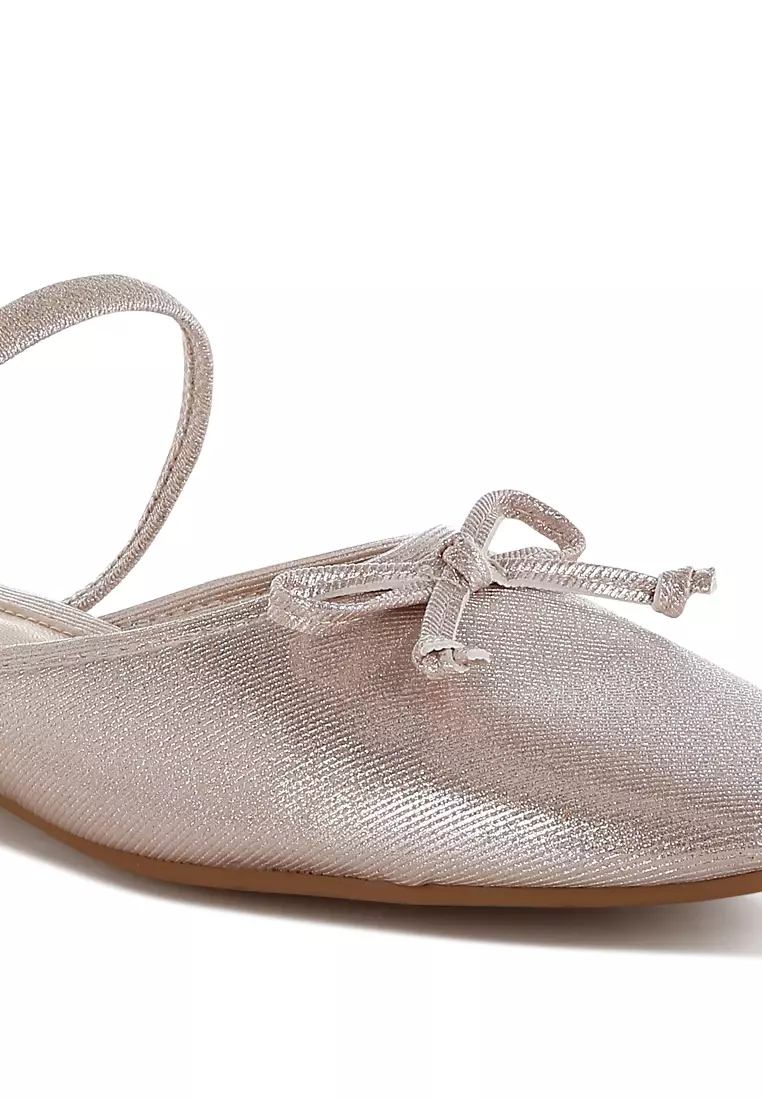 Champagne Gold Glitter Ballet Mules