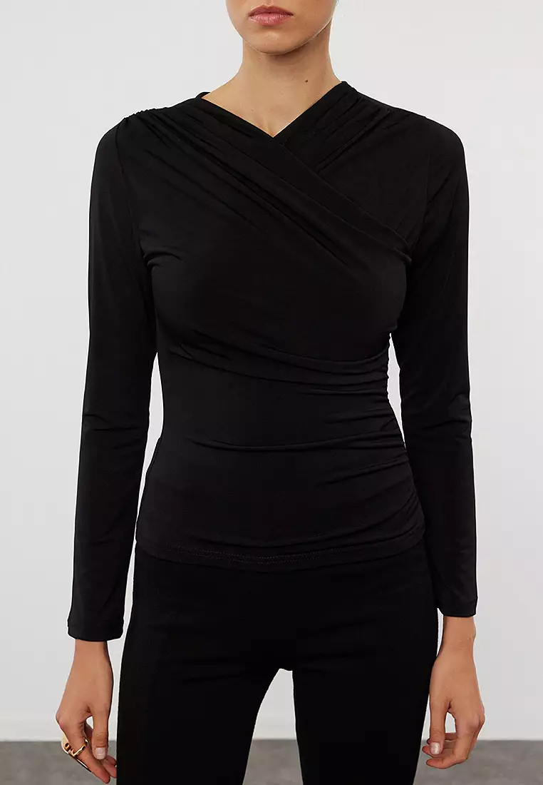 Surplice Ruched Blouse