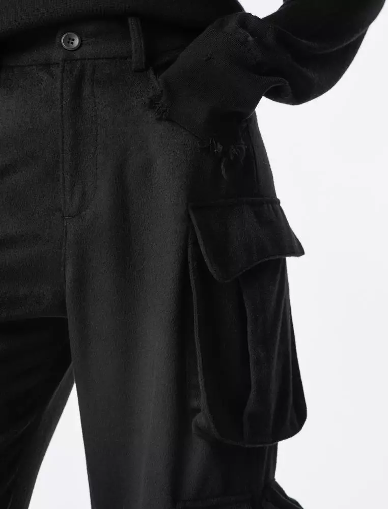 Cashmere Wool Tweed Work Pants