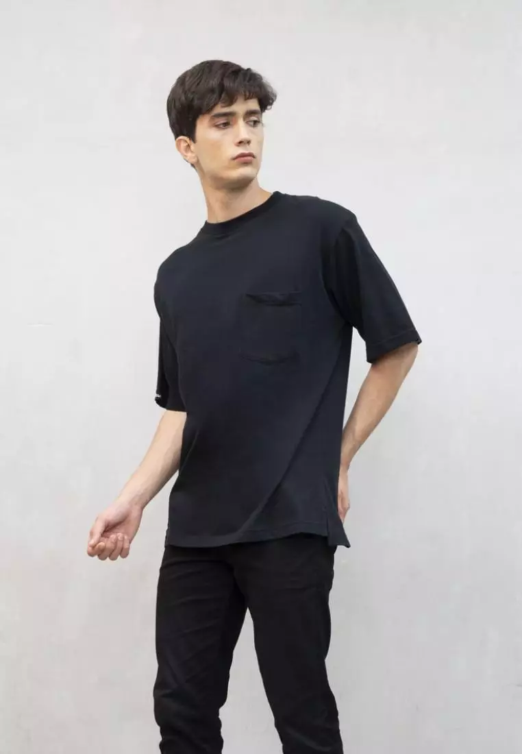 kaos oversized pria HITAM polos  unisex oversize shirt
