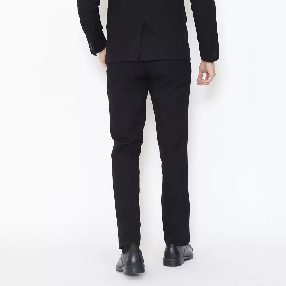 Lawell Celana Formal Pria Warna Hitam | Polyester Viscose Stretch Pinstripe | L-WORD