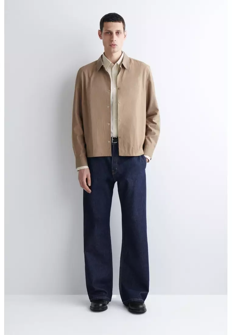 CONTRAST-PANEL COTTON OVERSHIRT