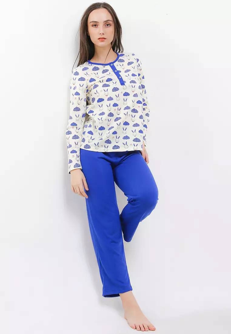 Pyjama Baju Tidur Long Sleeve Long Pants Sleepwear