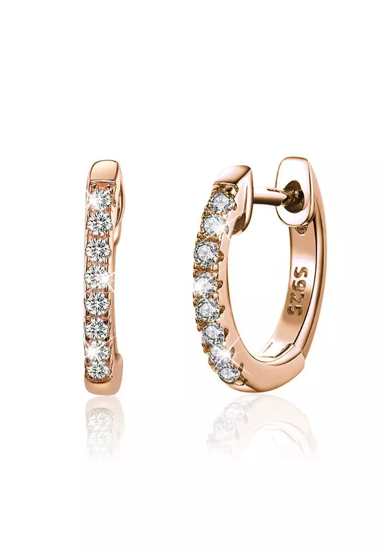 Real rose gold hoop on sale earrings