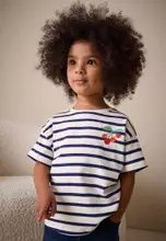 Ecru/Navy Stripe Cherry