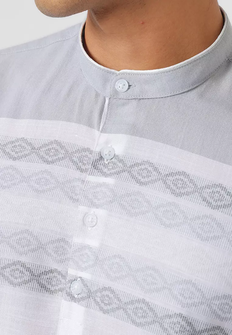 Kemeja Koko Pria Lengan Panjang FARABI WHITE Baju Muslim Pria