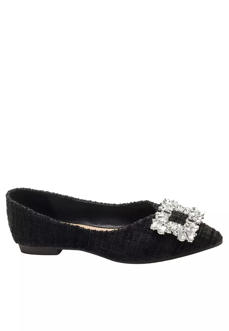 White sparkly flat clearance shoes