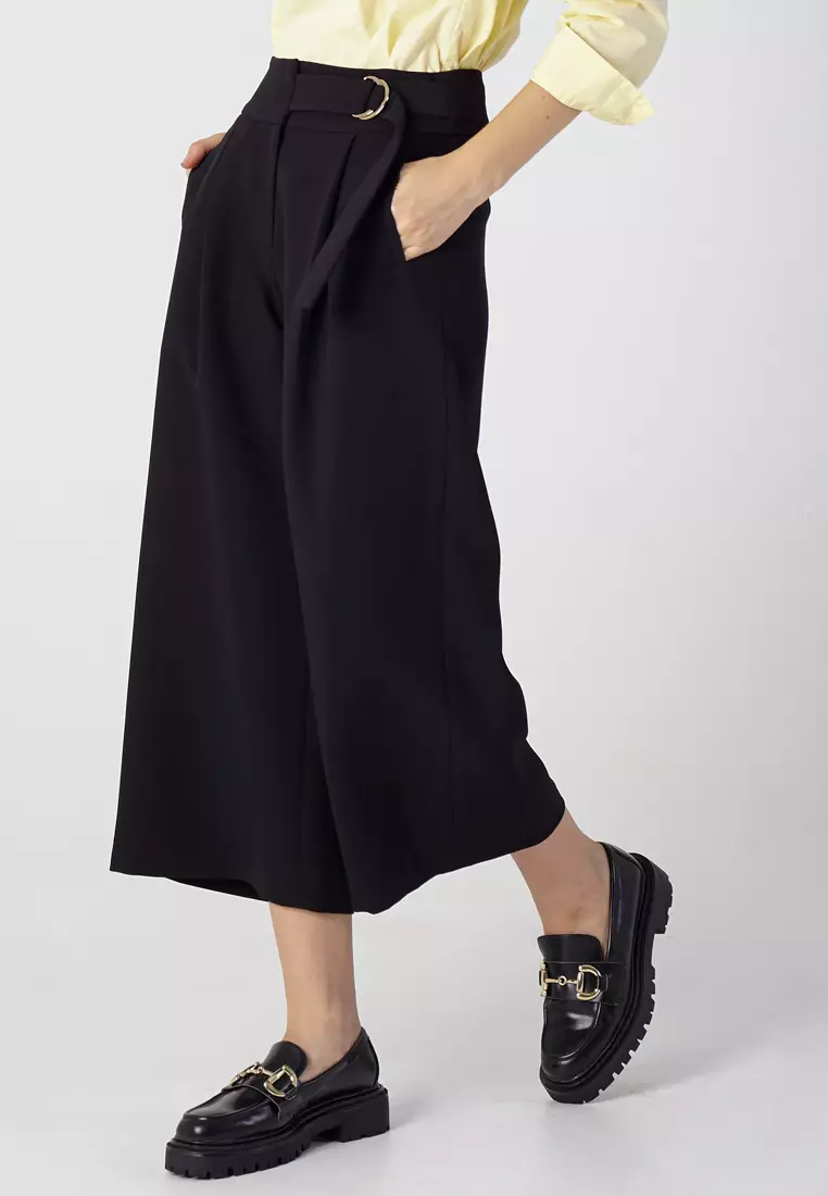 加长侧腰带裙裤