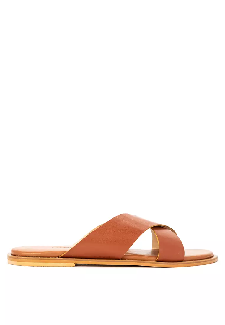 Cross Strap Flat Sandals