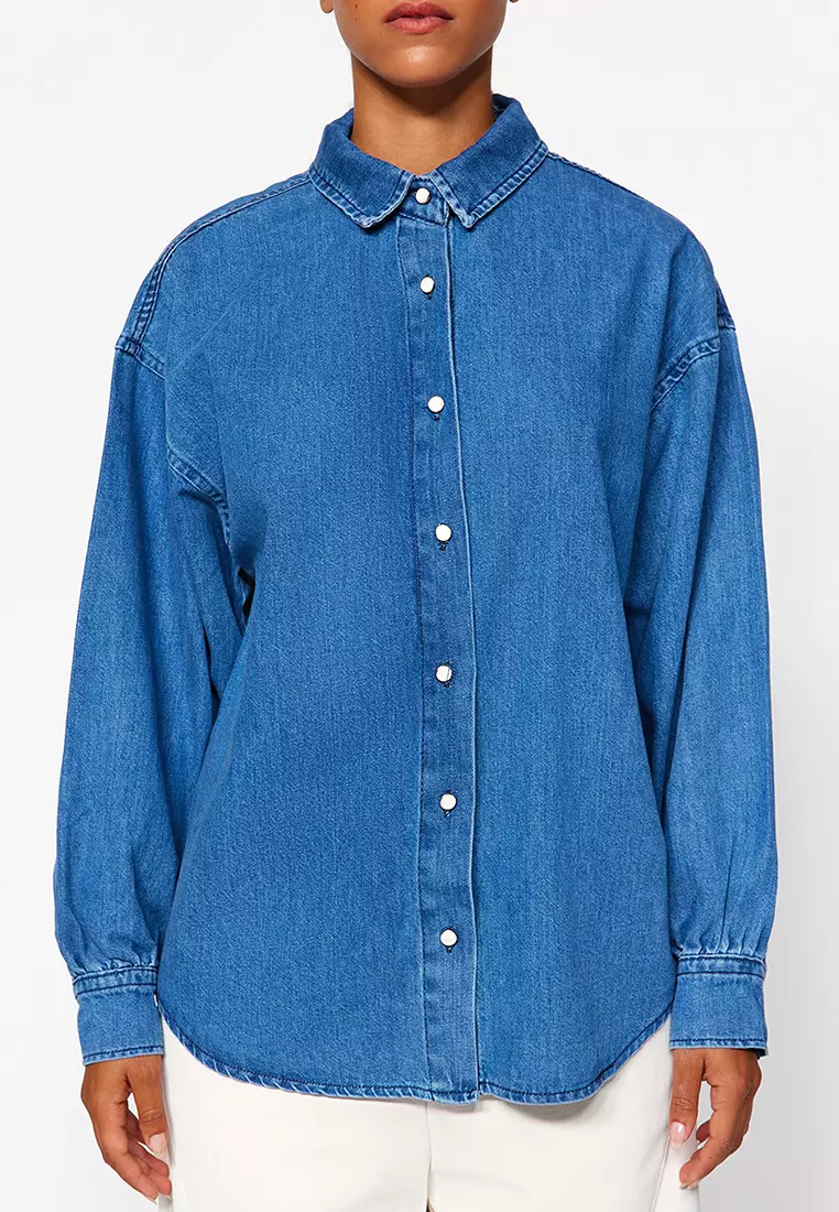 Tommy Hilfiger Navy blue Women Shirts Styles, Prices - Trendyol