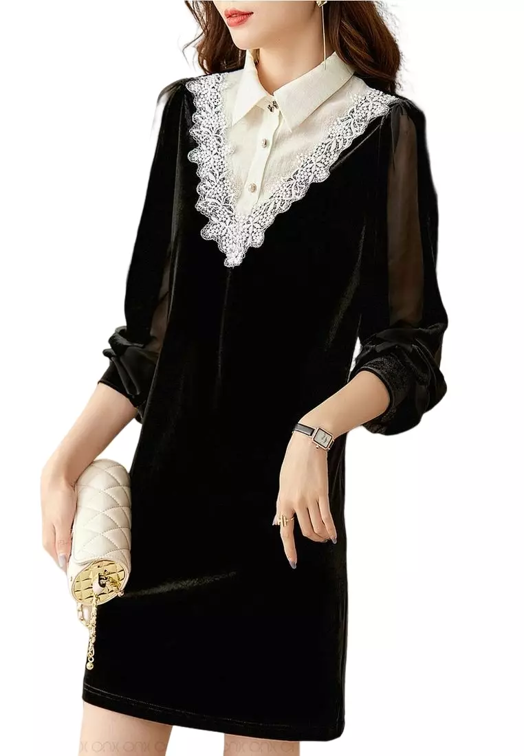 Buy velvet discount dresses online