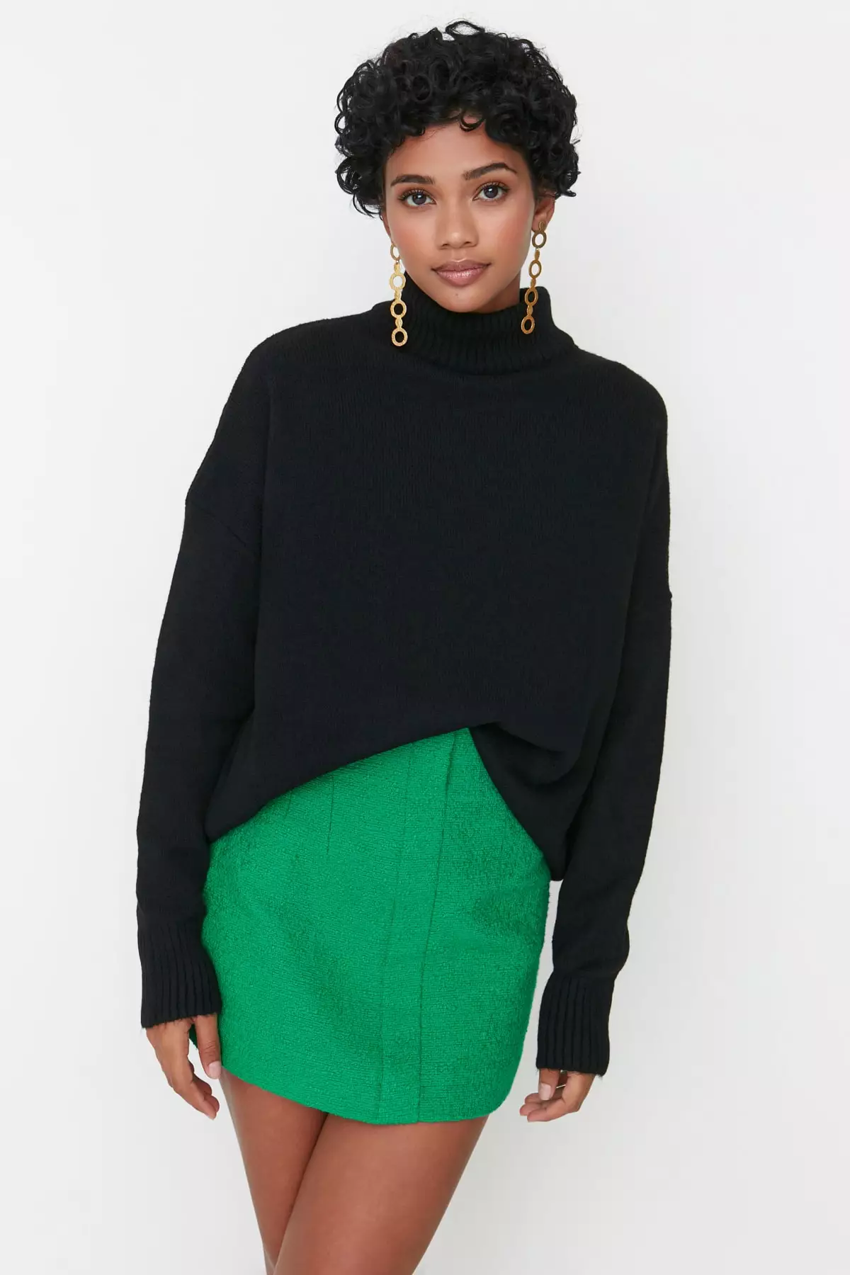Stand-Up Collar Knitwear Sweater