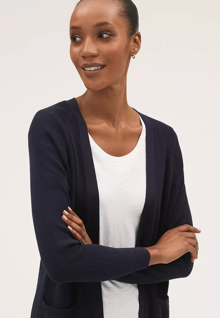 Ribbed Edge to Edge Longline Cardigan