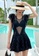 A-IN GIRLS black Sexy Low V Gauze One-Piece Swimsuit EB0DFUSC80C7E5GS_6
