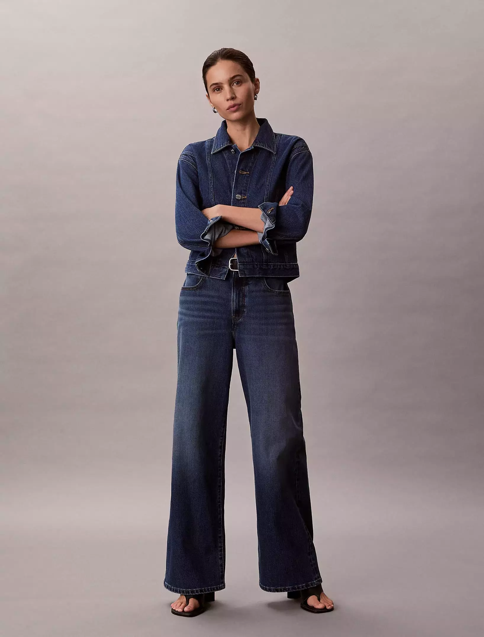 Jual Calvin Klein Calvin Klein - CINCHED DENIM JACKET MIDWAY BLUE ...