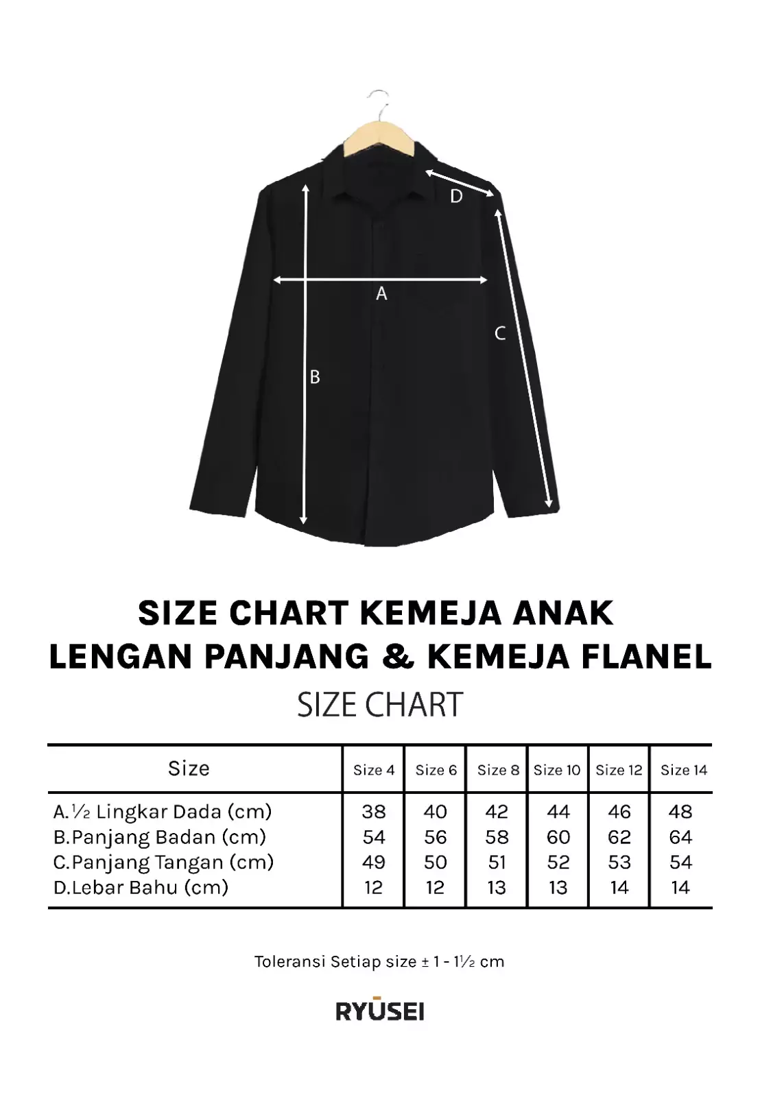 Ryusei Shirt Kids Nakayama Black