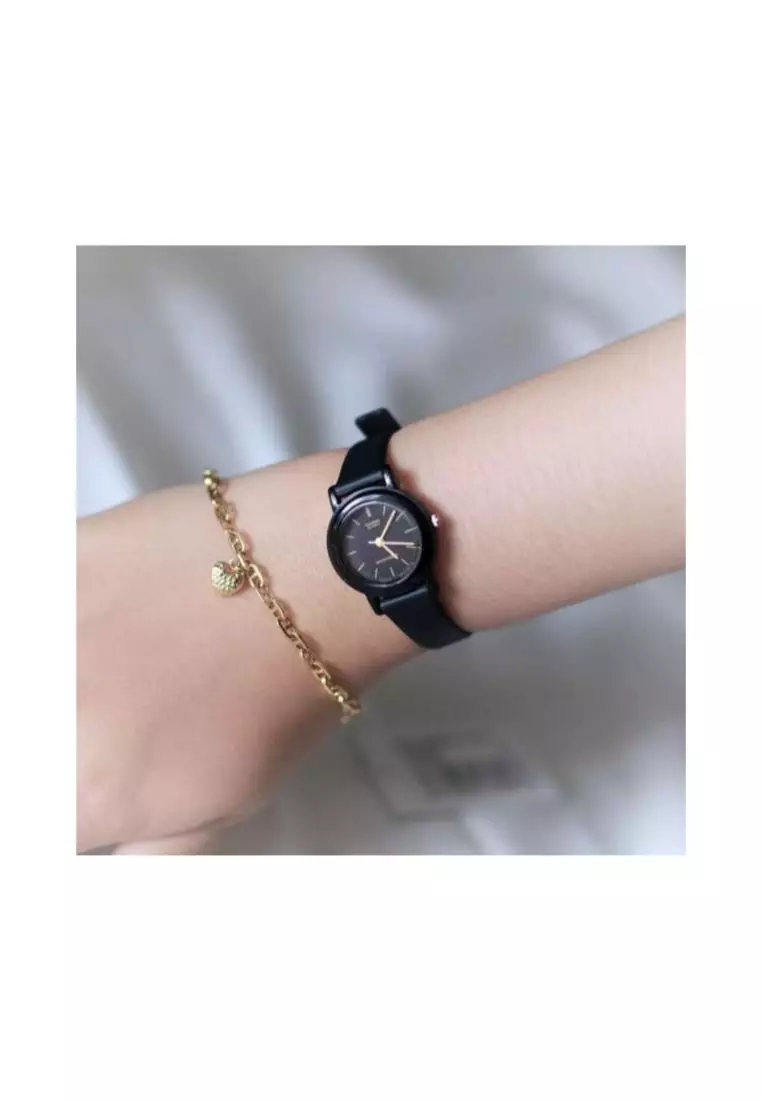 Women's Analog Watch LQ-139AMV-1E Mini size Black Resin Band Ladies Watch