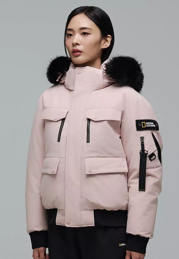 女裝TARUGA毛邊連帽羽絨外套