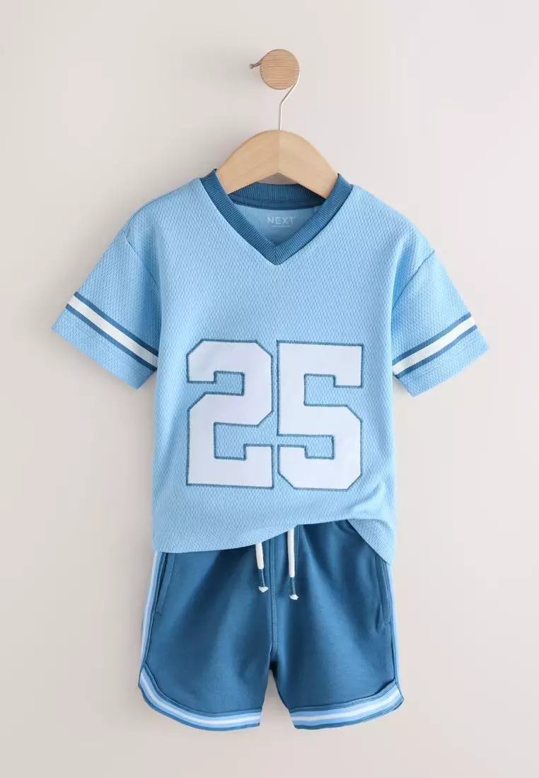 Short Sleeve Varsity Shorts Set