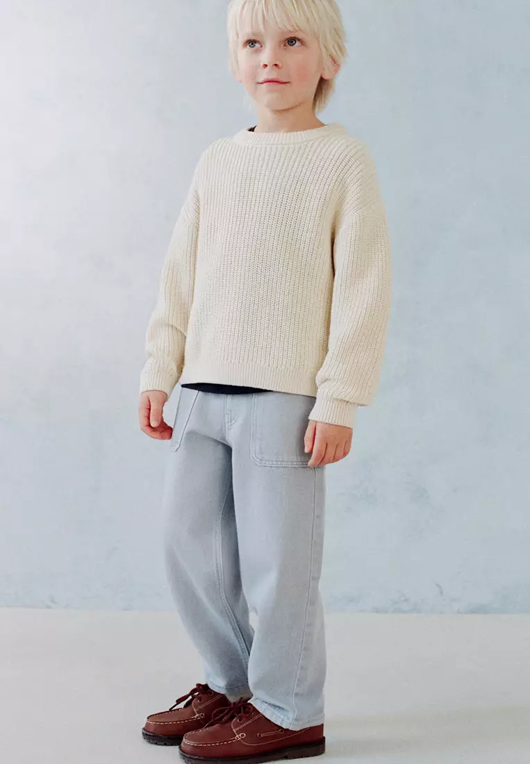 Straight Jeans With Elasticated Waistband