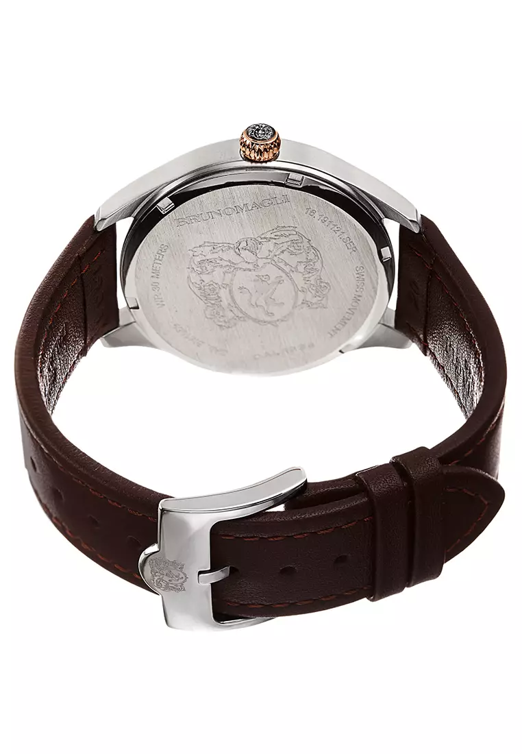 Bruno Magli Luca Pelle 16.191122.SER Jam Tangan Quartz Analog