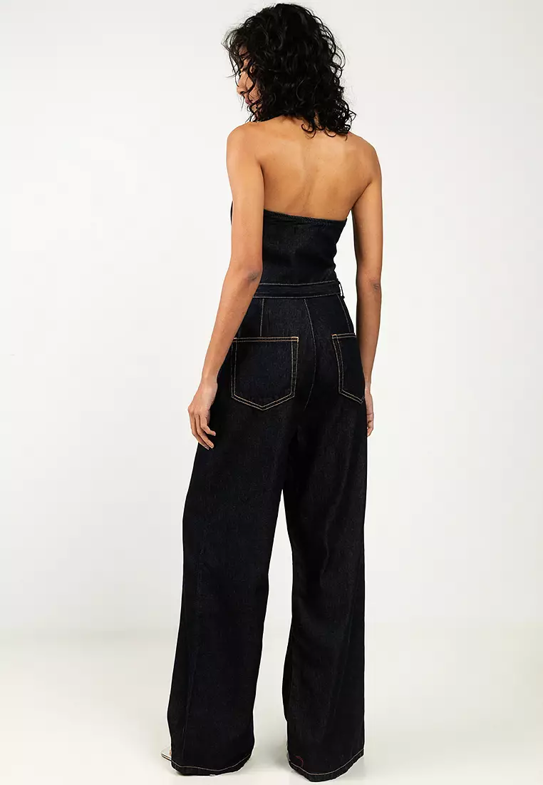 Strapless Denim Jumpsuit