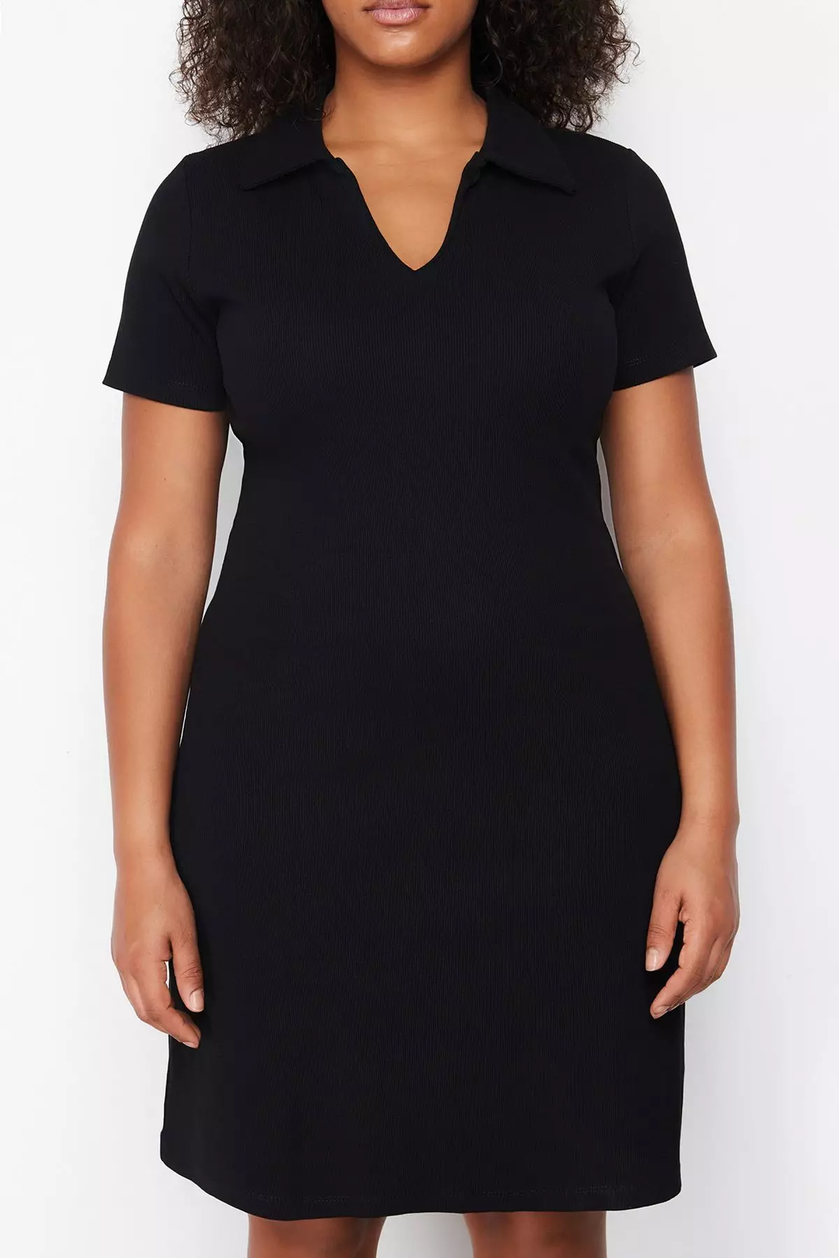 Plus Size Polo Neck Dress