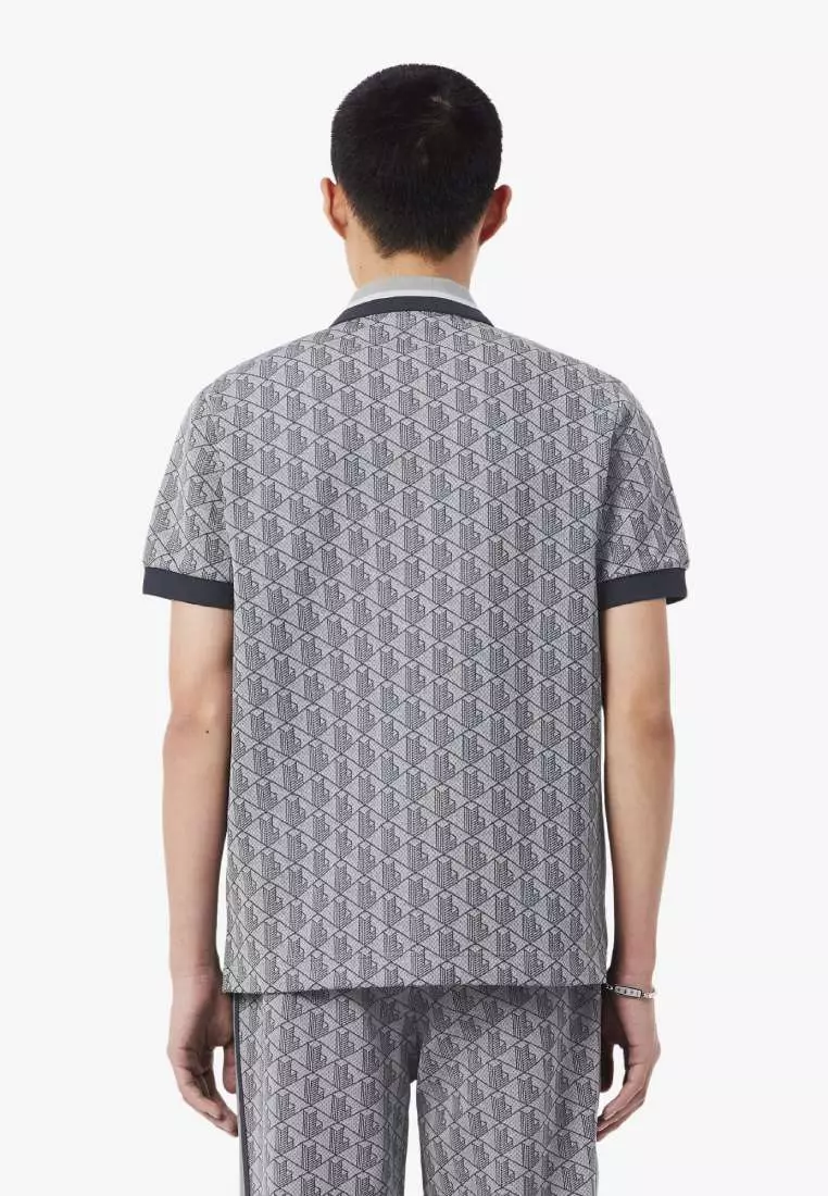 Classic Fit Monogram Jacquard Polo Shirt