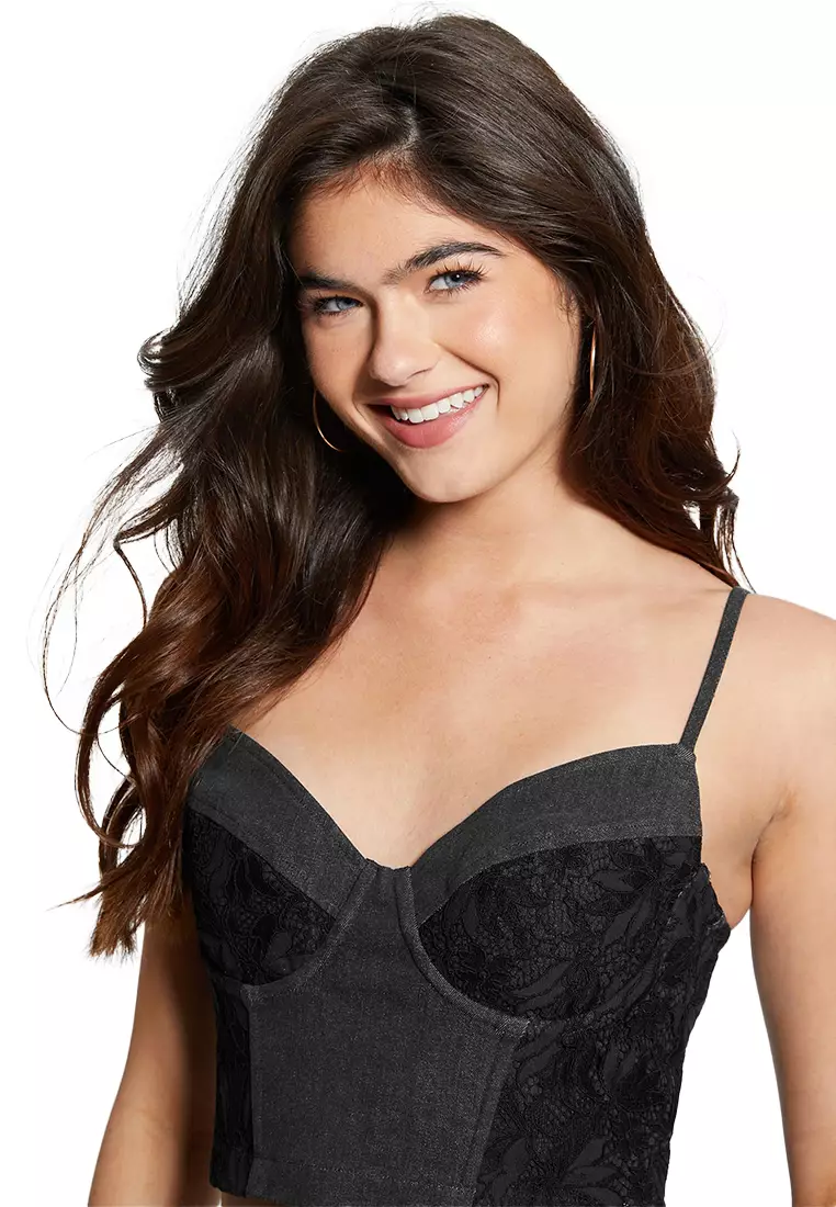 Guess denim bustier sale