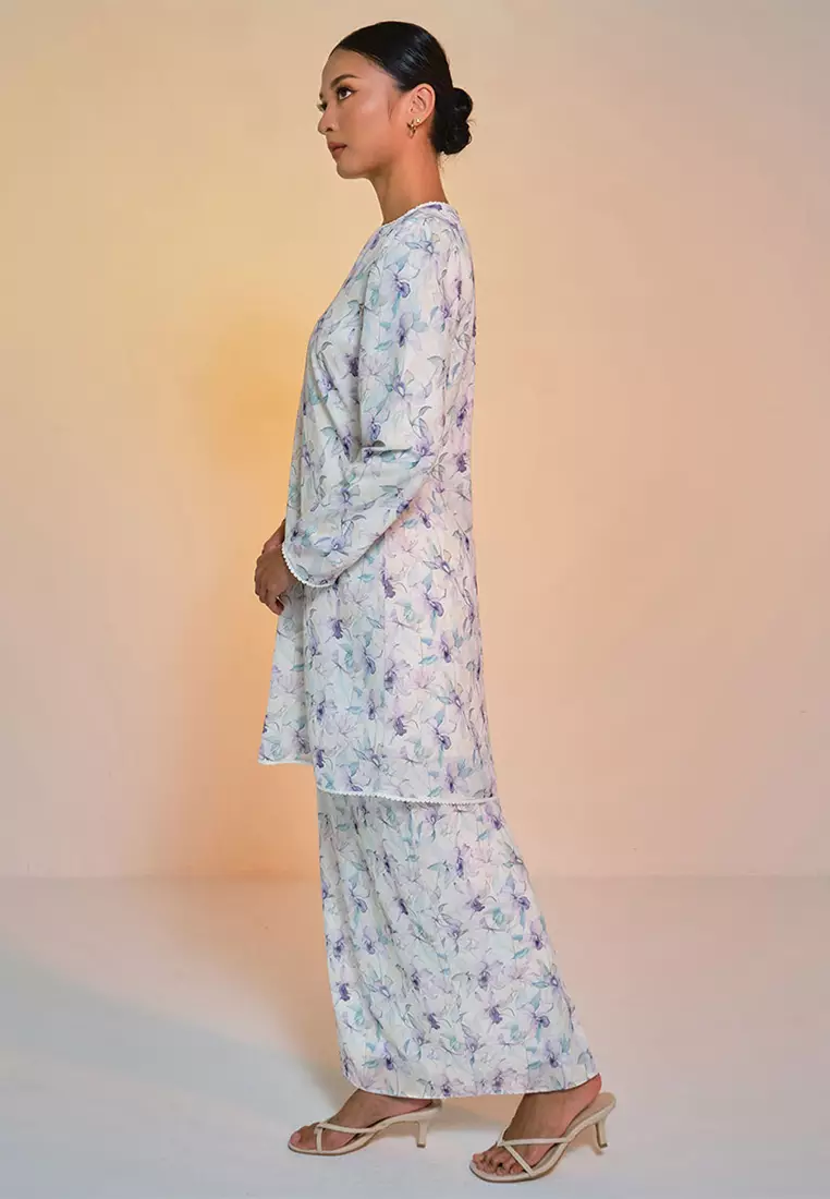Bulanara Blouse & Skirt - Cream/Violet Orchid