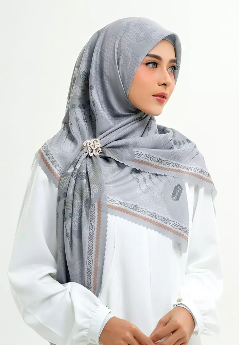 Rabbani - Kerudung Segi Empat Motif Tetra Atari H0 - Stone Wall
