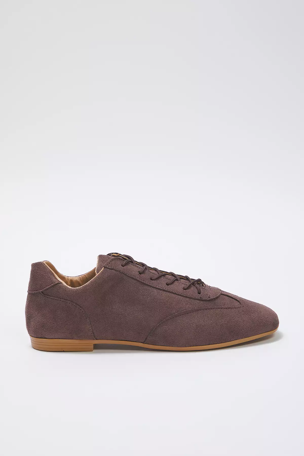 Brown Suede Lace-Up Women Sneaker Takss25Sn00060