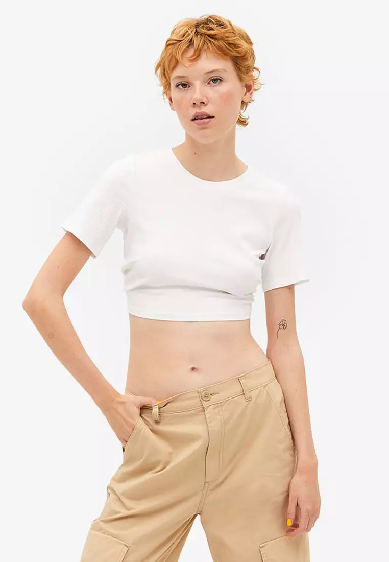 Buy Monki Cropped open back top Online ZALORA Malaysia