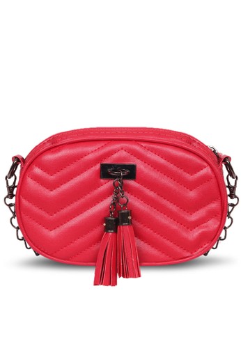 Jual Quincy Label Tas Pinggang Lavis Waist Bag Mini Merah Original Zalora Indonesia