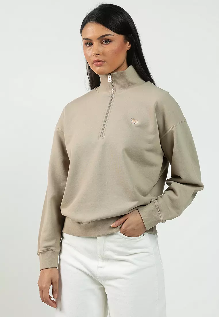 Maison Kitsune Baby Fox Half Zip Sweatshirt 2026 | Buy Maison