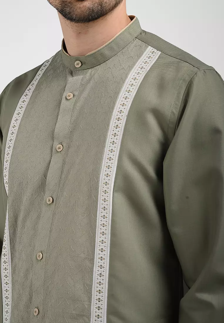 MOC Kemeja Koko Lengan Panjang Pria LUWIN-OLIVE