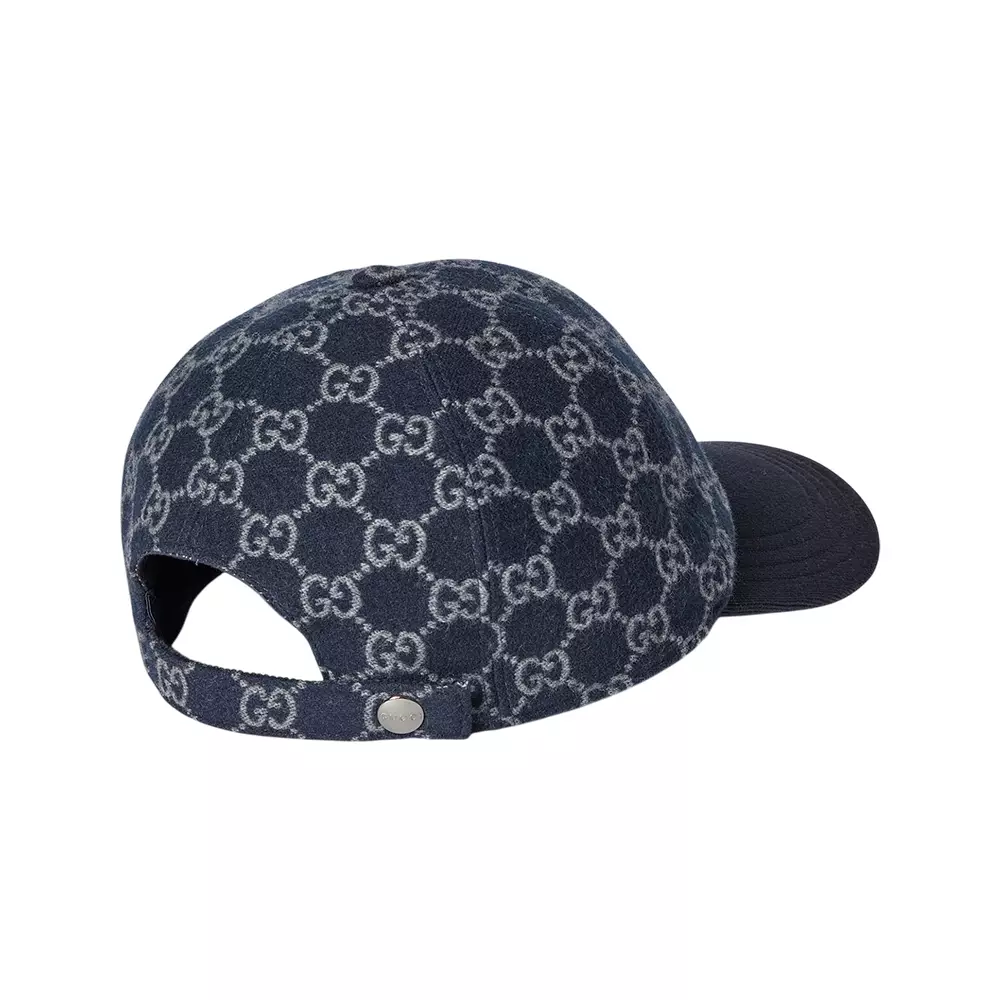 GG Knit Fabric Baseball Hat Blue Light Blue