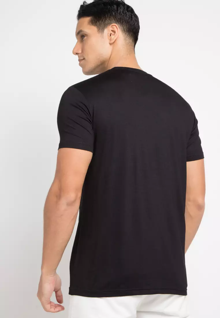 NT238 nade katakana outline ver T-shirt anti kusut Hitam