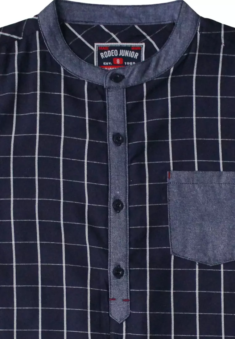 Shirt/ Kemeja Anak Laki/ Rodeo Junior Navy Checked Shirt Casual Style