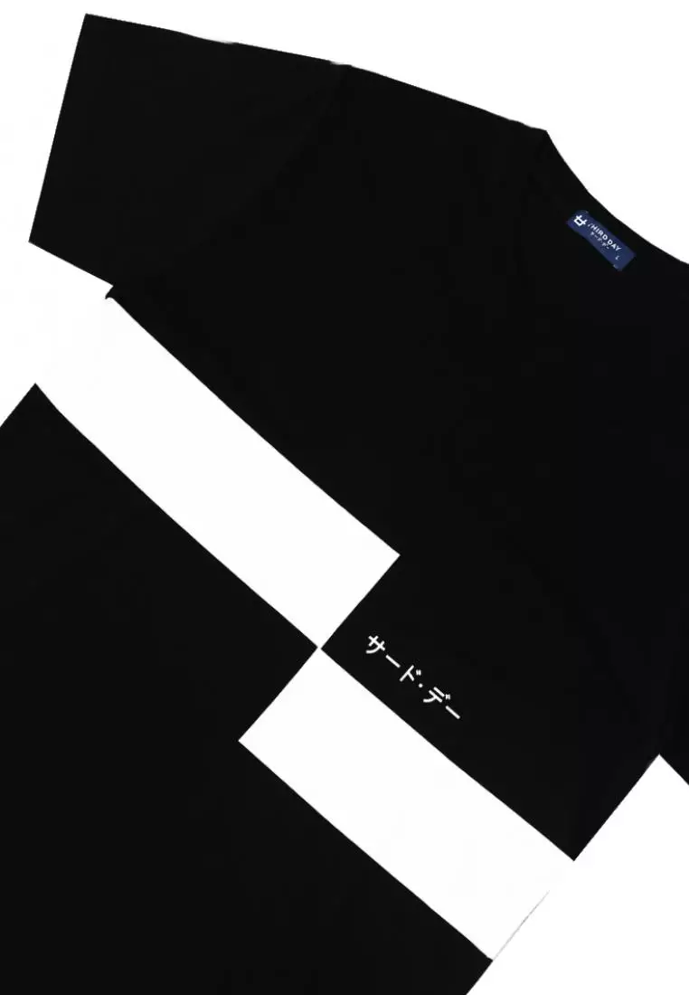 MTI32 Kaos T-Shirt Pria Instacool Gant Chart Katakana Hitam