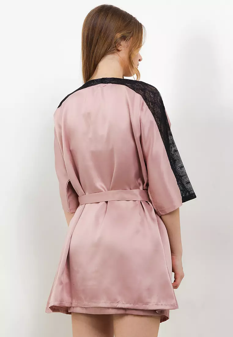 Kimono Satin Silk Set Seksi Sexy Daster Tanktop Sleepwear