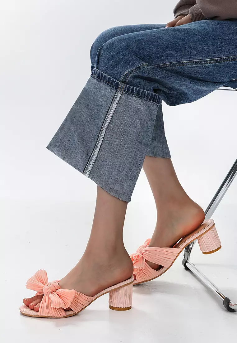 Twenty Eight Shoes 5CM Bowknot Strap Mid Heel Sandals （Backless