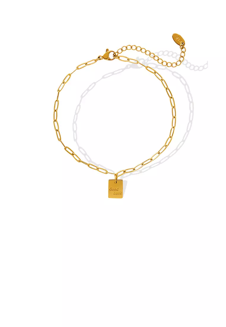 Glamorousky Simple and Fashion Plated Gold 316L Stainless Steel Good Luck  Geometric Square Anklet 2024 | Buy Glamorousky Online | ZALORA Hong Kong