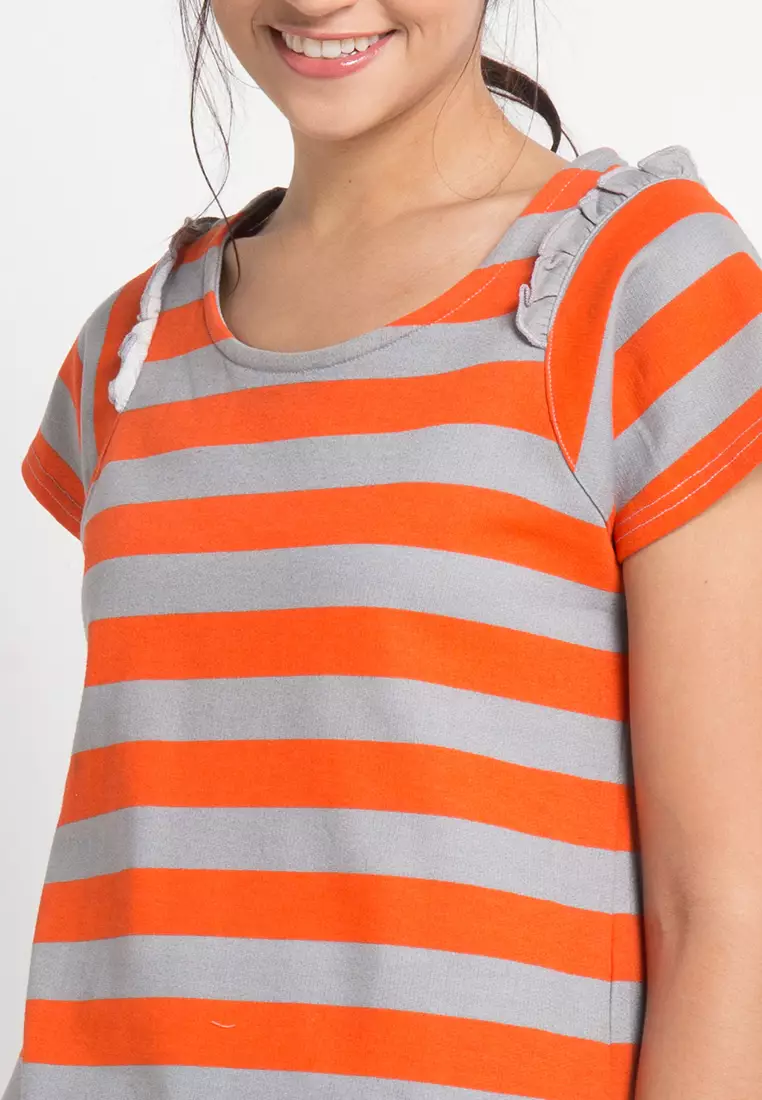 Celia Orange Blouse Top