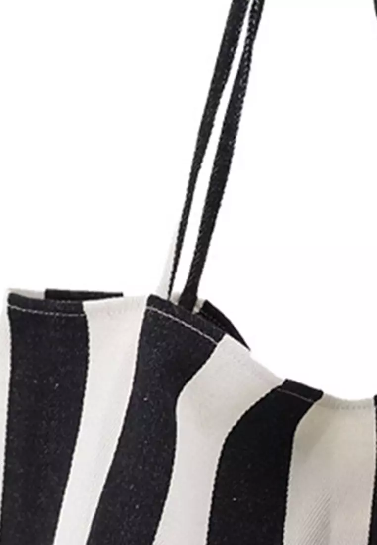 簡約小清新大條紋帆布包 CA21051314BK