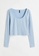 H&M blue Ribbed Jersey Top 2A40FAA6B26DC2GS_5