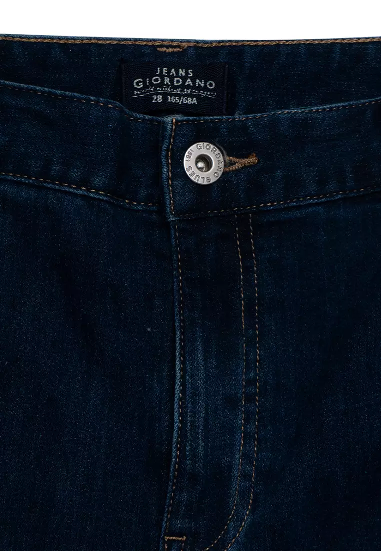 Women's High Waist Regular Tapered Fit Cropped Denim Pants